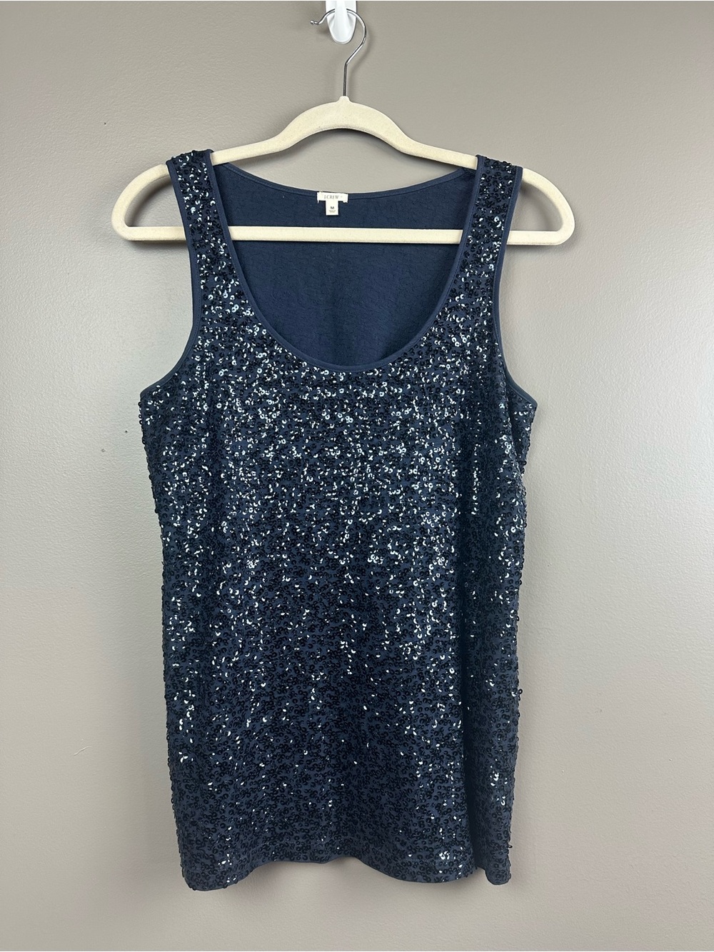 J. Crew Navy Sequin Tank Top Medium